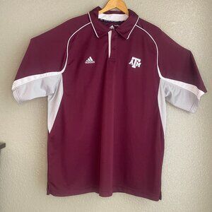 ADIDAS CLIMACOOL TEXAS A&M Men's Size XL Game Mode Polo Shirt